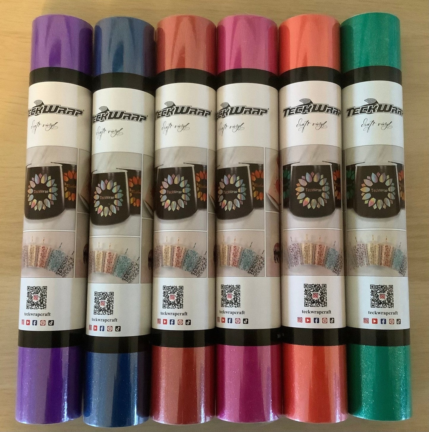 Teckwrap Bundle 6 Rolls Burst Shimmer - Ey Up Crafters