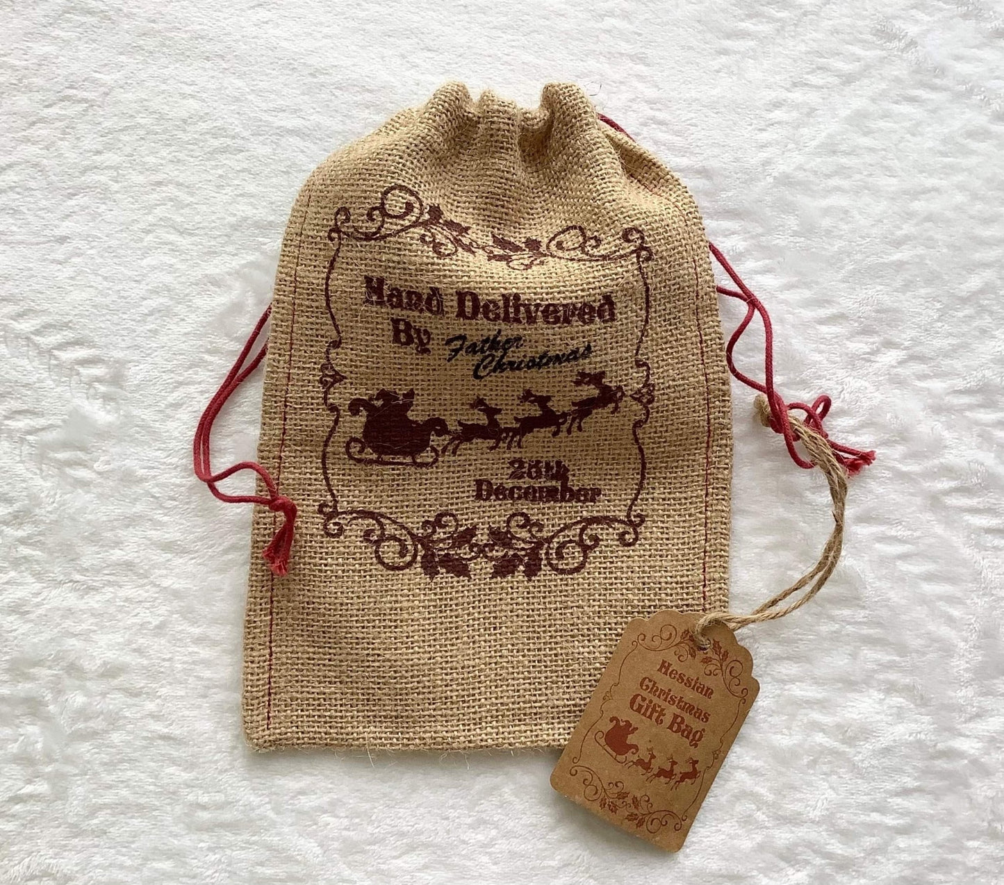 Christmas Hessian Gift Bag - Ey Up Crafters