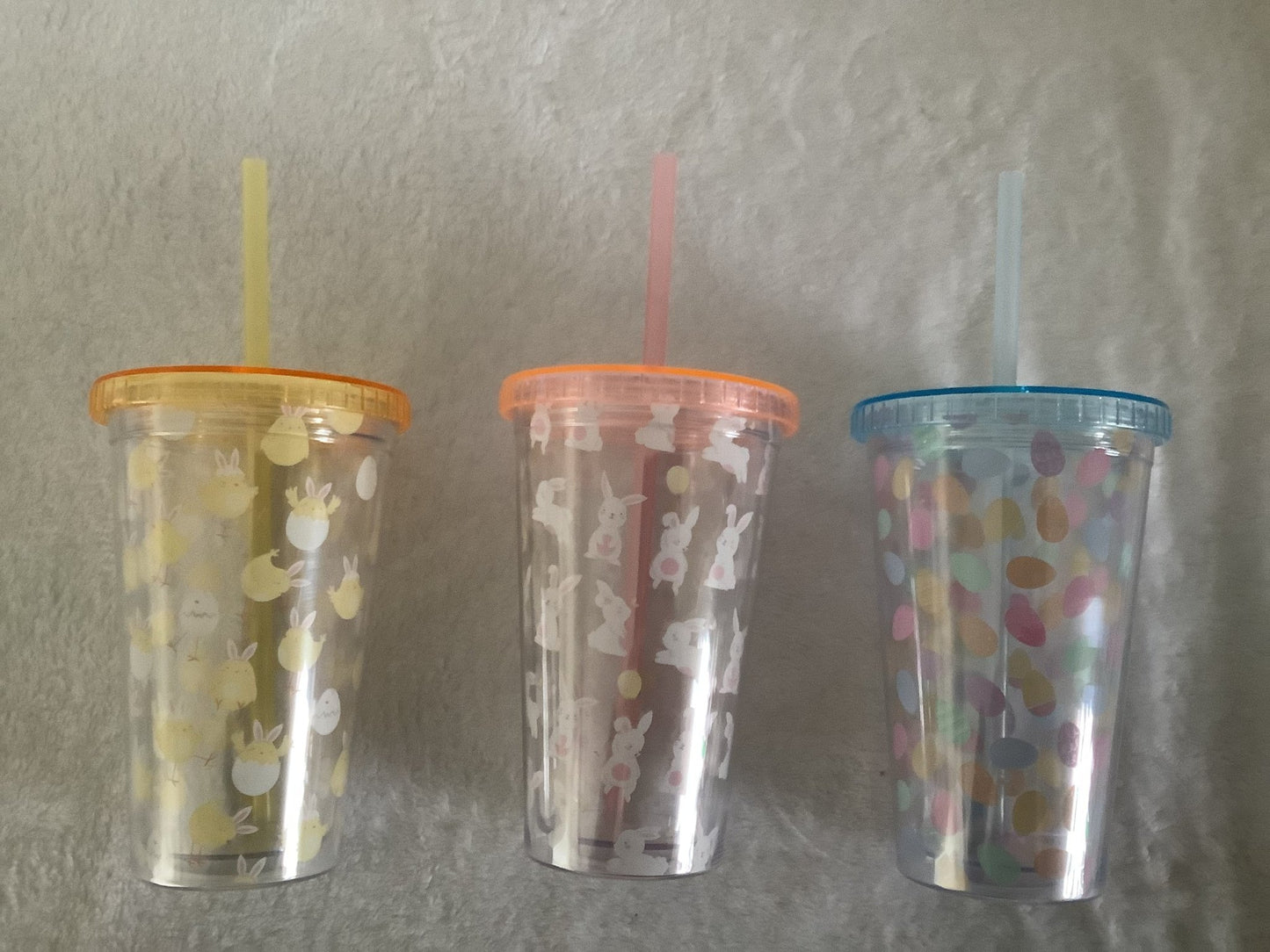 Easter printed tumbler with straw double walled - Ey Up Crafters