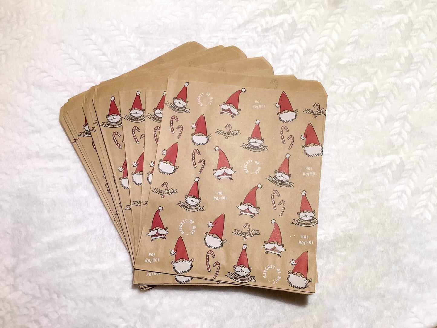 Christmas paper bags Kraft gonk santa Ey up crafters