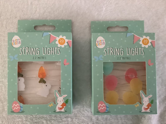 Easter string light eggs or bunnies