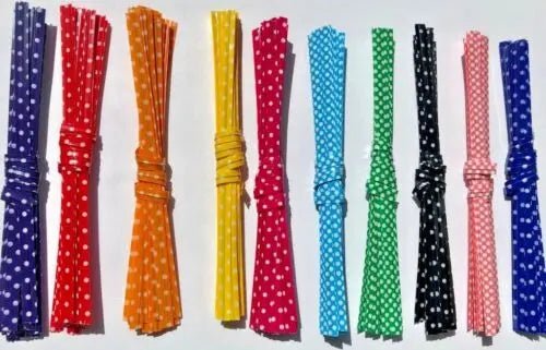 50 Clear Cone Cello Party bags 18cm x 37cm & Polka Dot twist ties - Ey Up Crafters