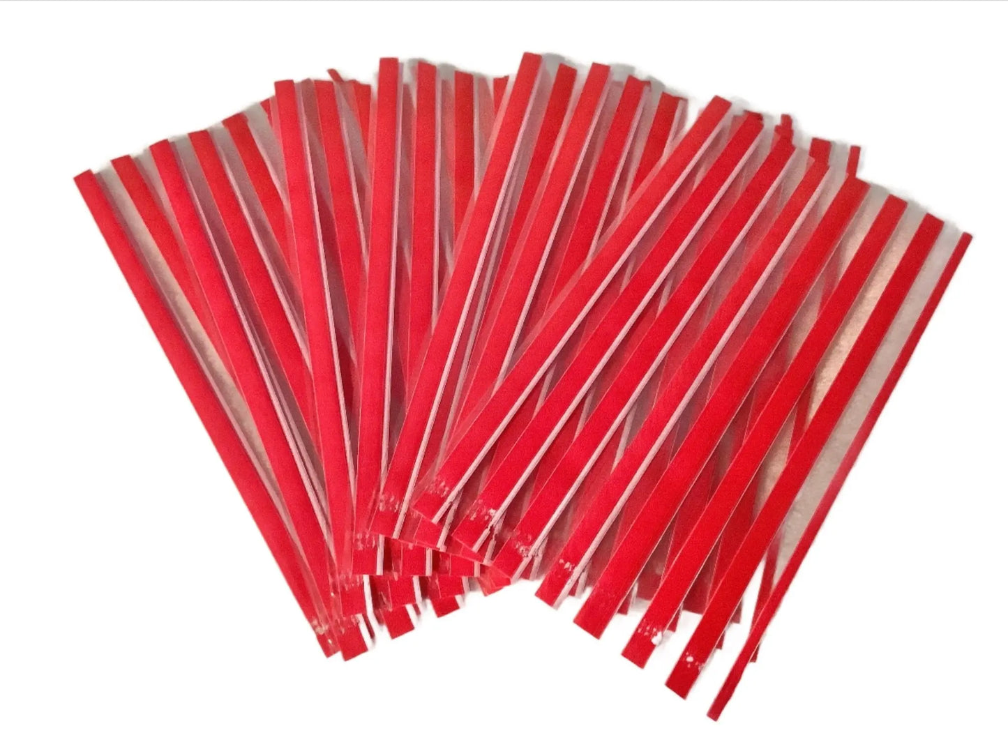 50 Small Red Stripe Cello Favor Gift Bags - Ey Up Crafters