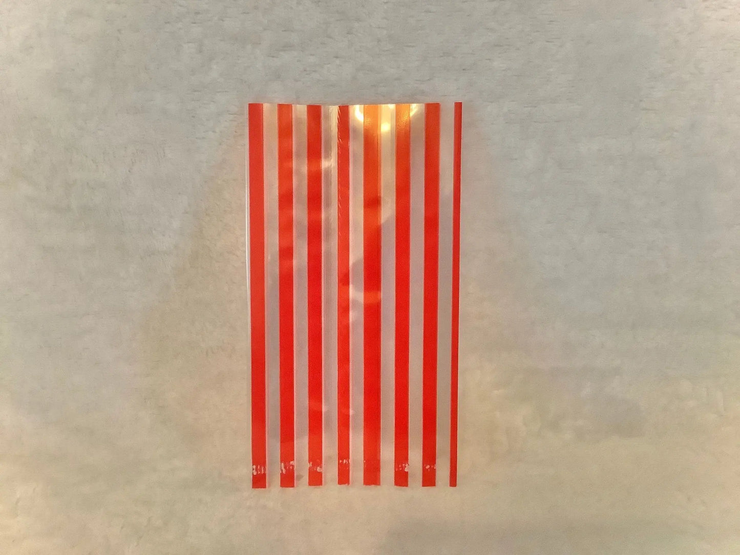 50 Small Red Stripe Cello Favor Gift Bags - Ey Up Crafters