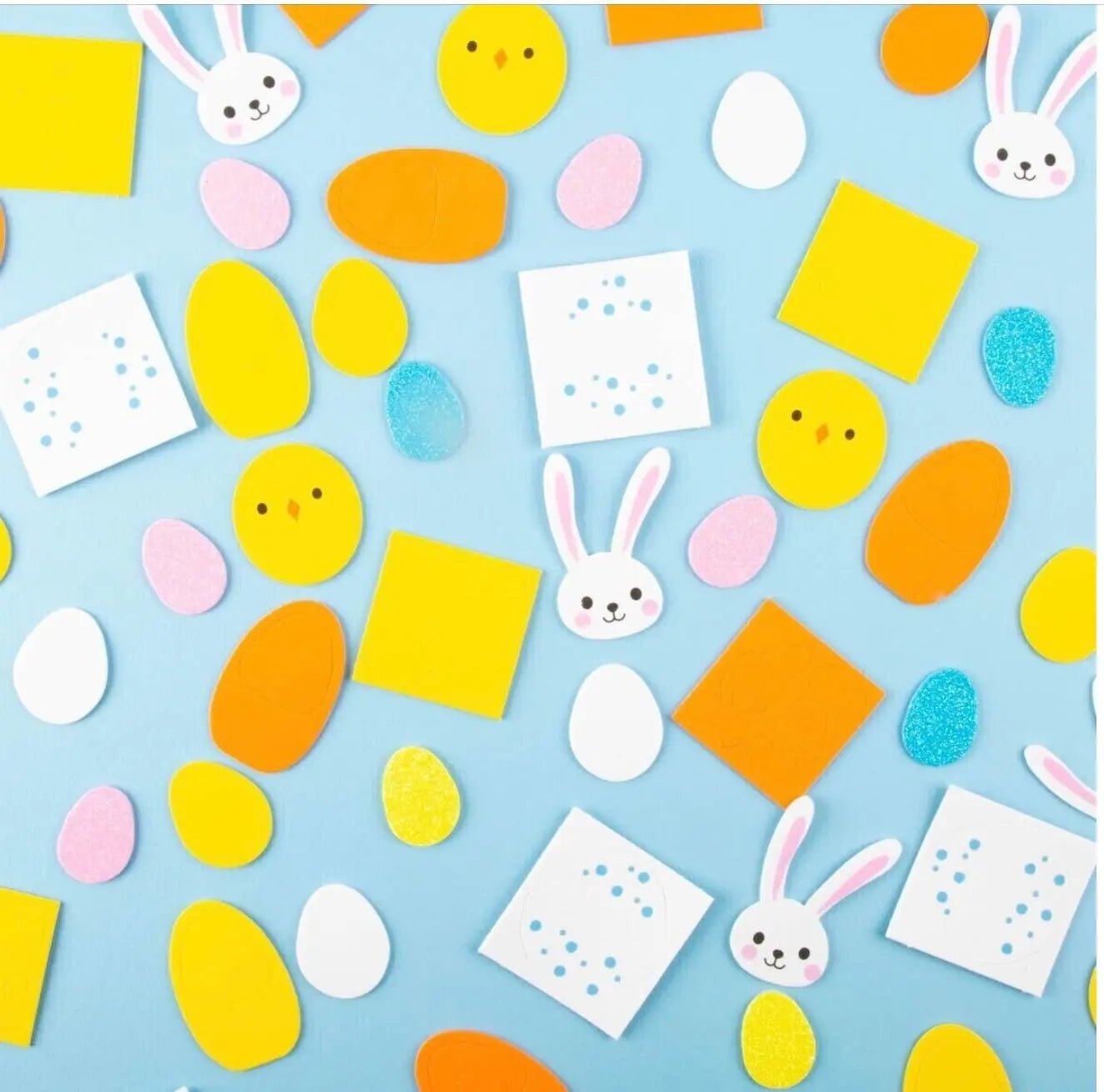 60 x Easter Foam Stickers Self Adhesive Eggs Bunnies Chicks Kids Crafts Decor - Ey Up Crafters