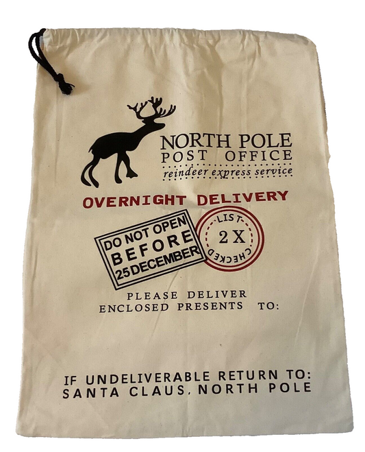 North Pole Reindeer Christmas Sack for personalising - Ey Up Crafters