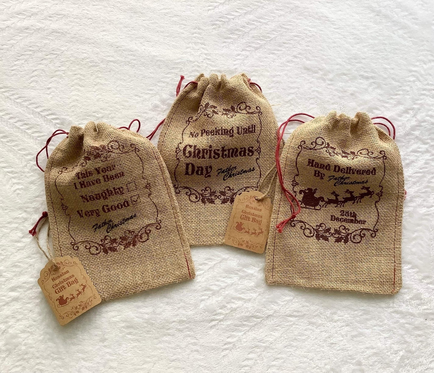 Christmas Hessian Gift Bag - Ey Up Crafters