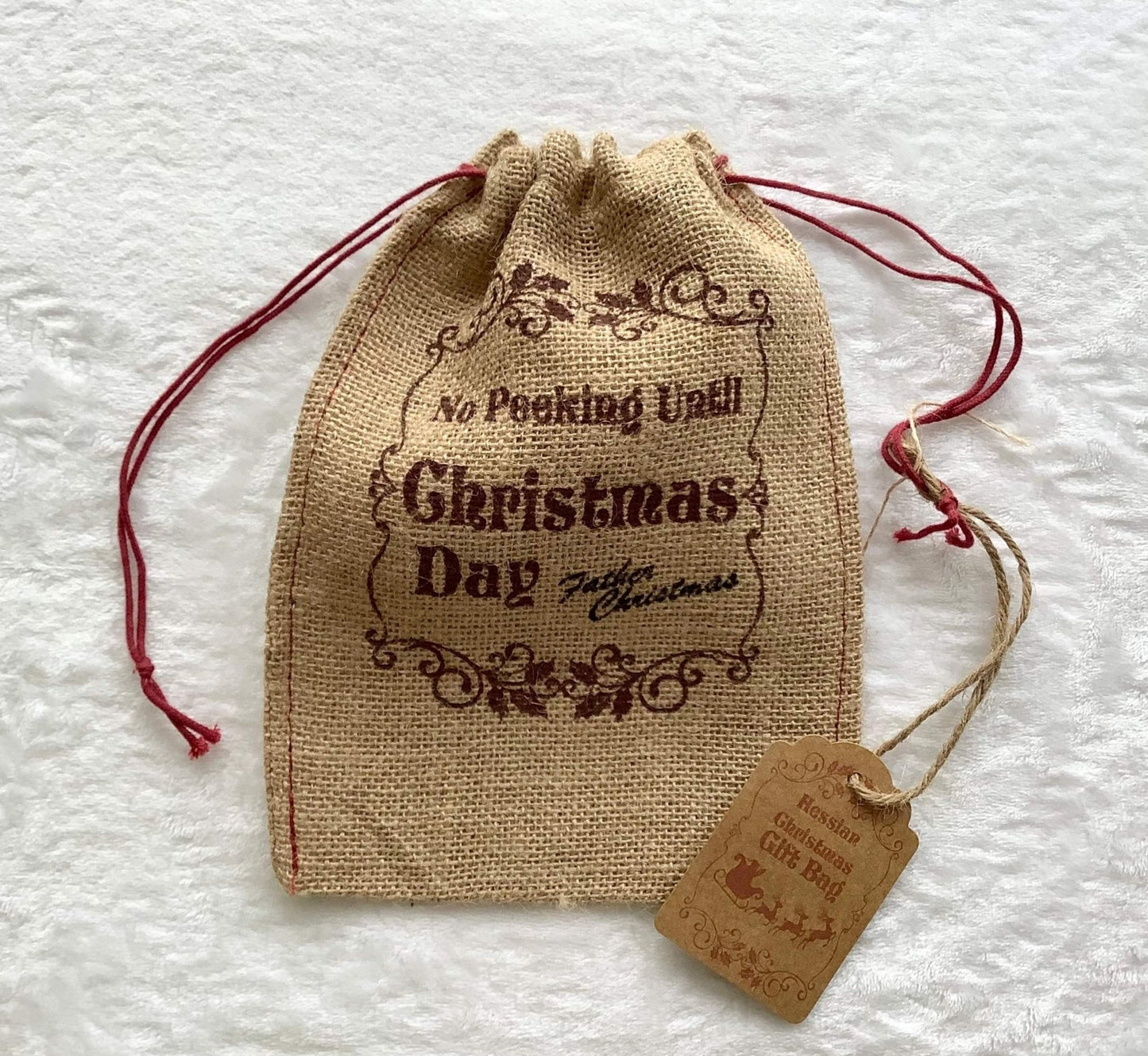 Christmas Hessian Gift Bag - Ey Up Crafters