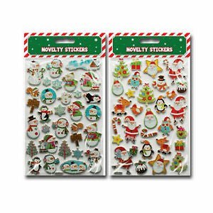 Christmas foam novelty stickers snowmen or santa - Ey Up Crafters