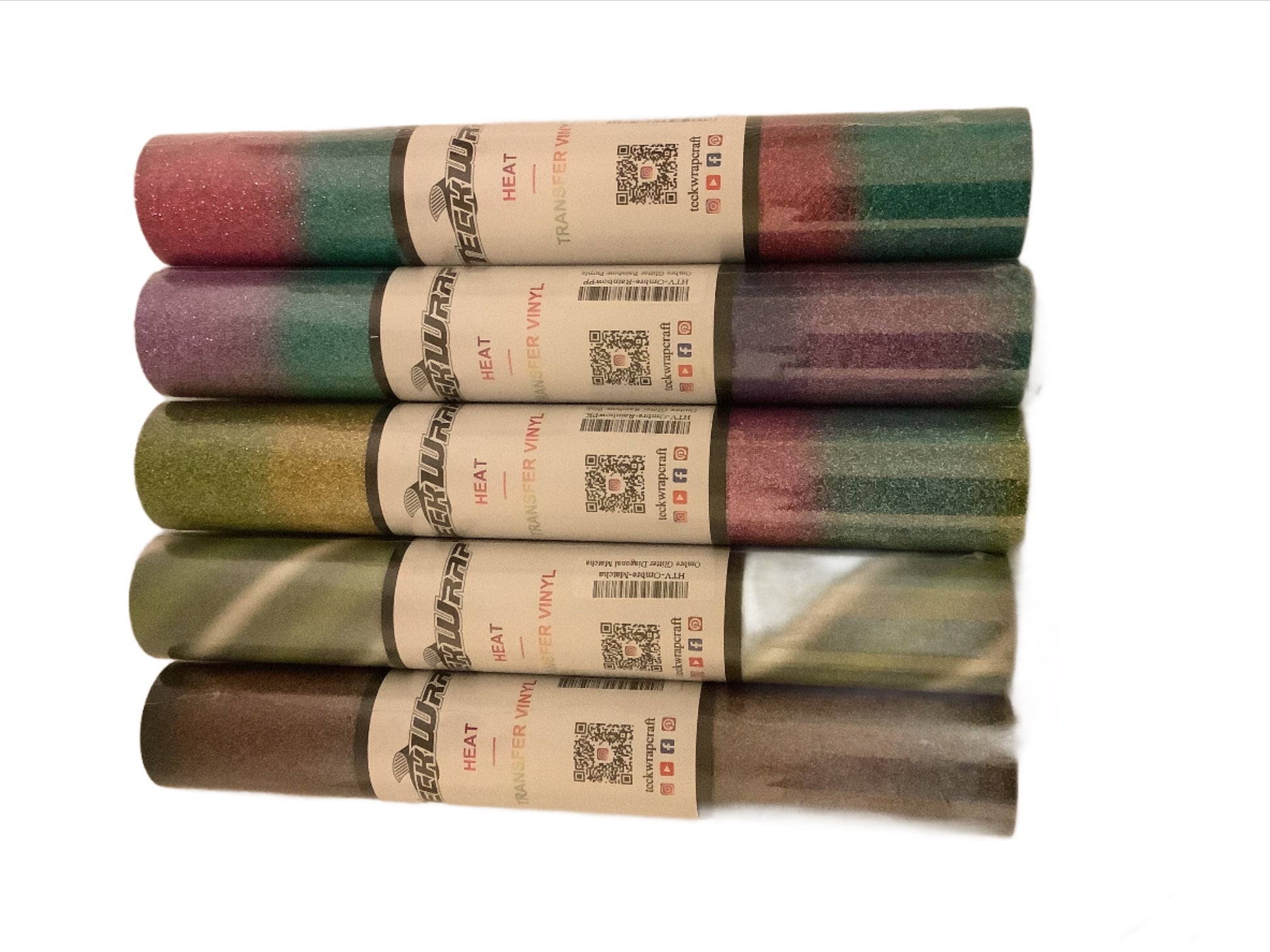 Teckwrap heat transfer vinyl 5 rolls Ombré Glitter - Ey Up Crafters