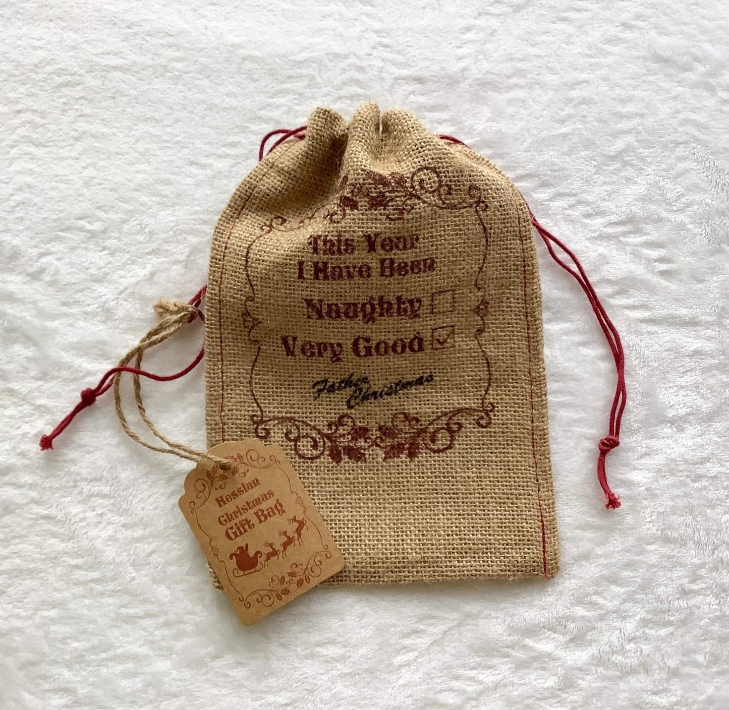 Christmas Hessian Gift Bag - Ey Up Crafters