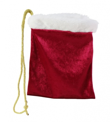 Red Velvet purse with gold cord small - Ey Up Crafters