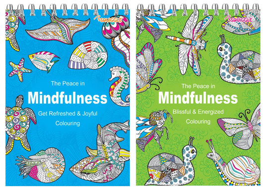 small ADULT COLOURING BOOK  Spiral Mindfulness Relaxing Anti-Stress 90 Patterns - Ey Up Crafters