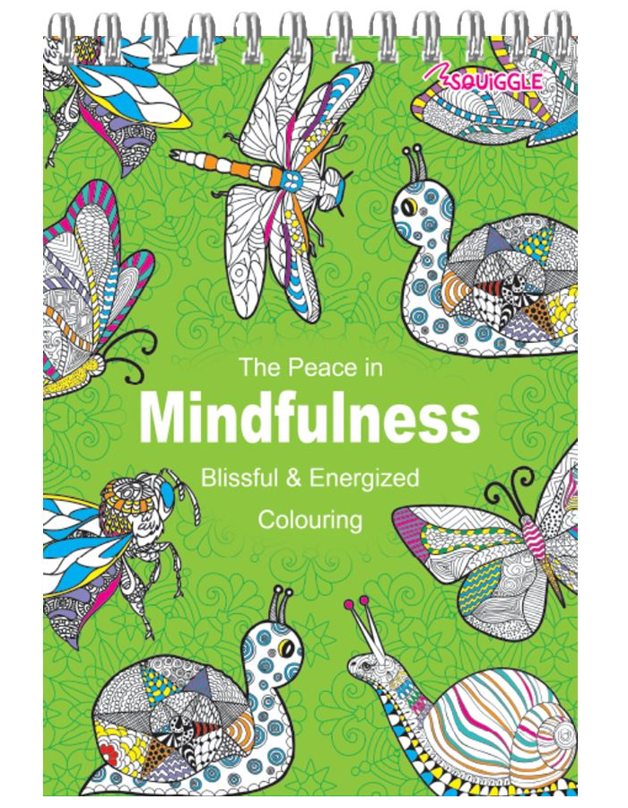 small ADULT COLOURING BOOK  Spiral Mindfulness Relaxing Anti-Stress 90 Patterns - Ey Up Crafters