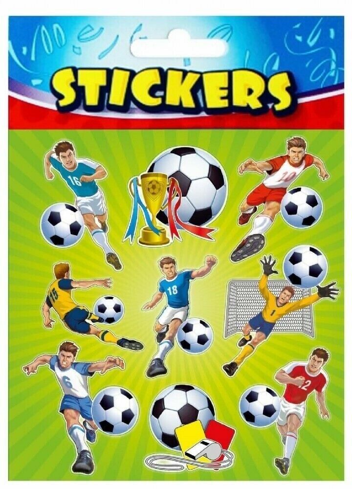 Football sticker Sheets Kids Boys Girls Party Bag Fillers Favour Stickers - Ey Up Crafters