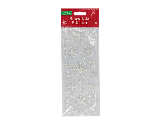 Snowflake Stickers Silver Glitter - Ey Up Crafters